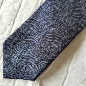Murano Deep Purple Grey Swirl Pattern 100% Silk Tie Like New
